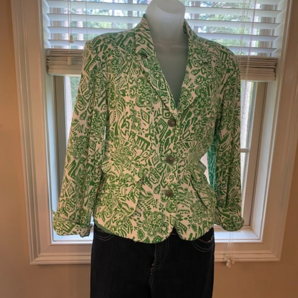 Sagharbor jacket/blazer, green and white size 12